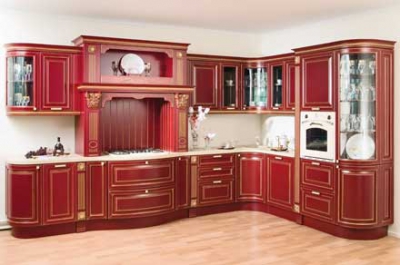 Кухня «Корсика красная» рубин с золотом